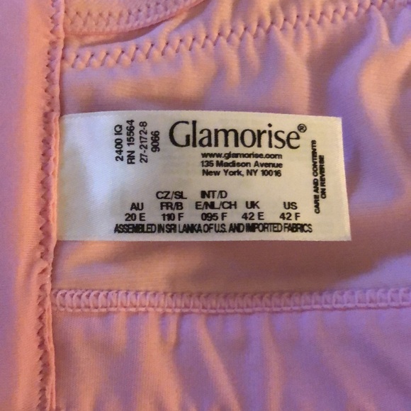 Glamorise Plus Size Full Figure High Impact Wonderwire Sports Bra 42F pink - Picture 5 of 6